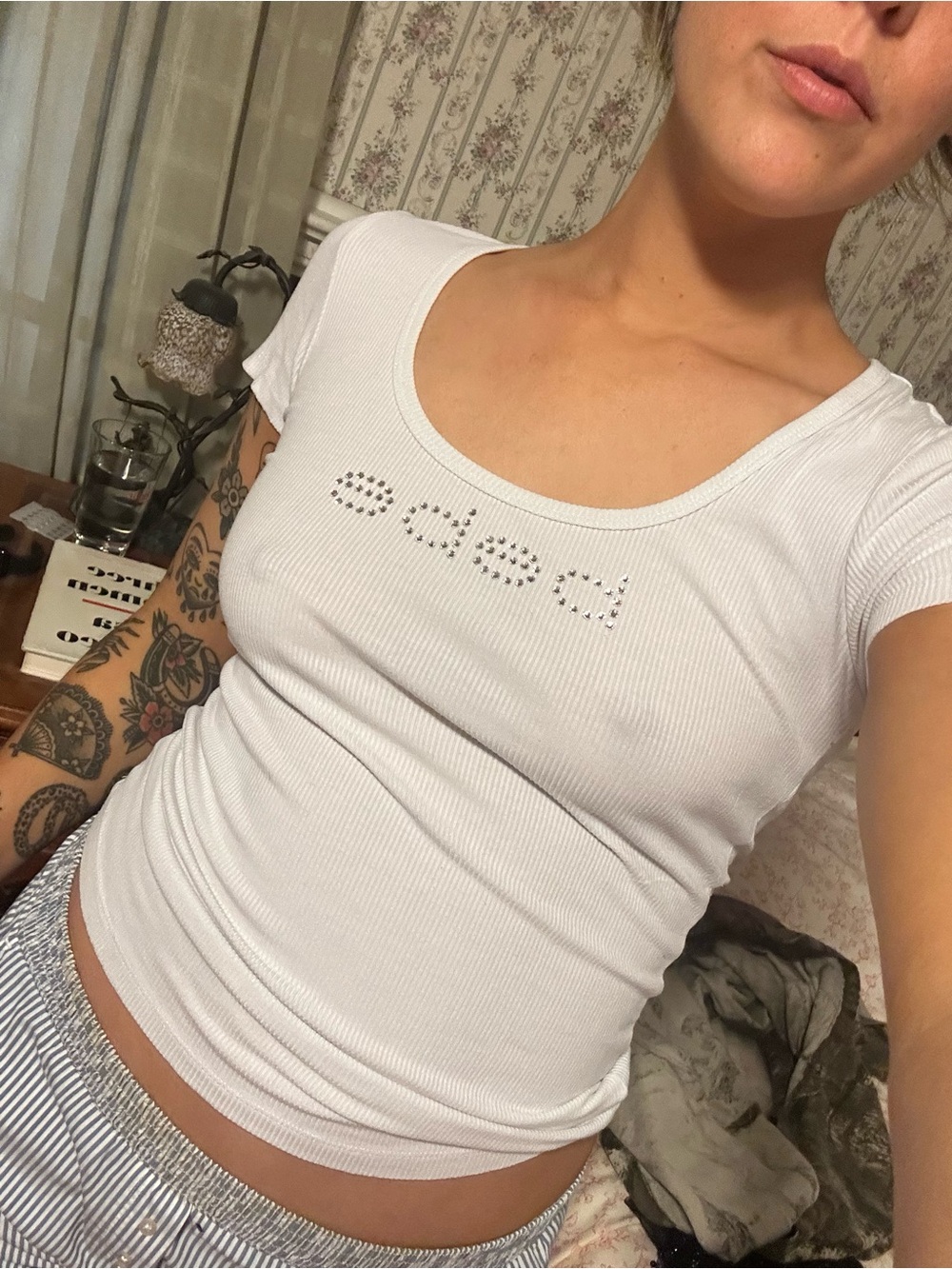 BEBE studded tee